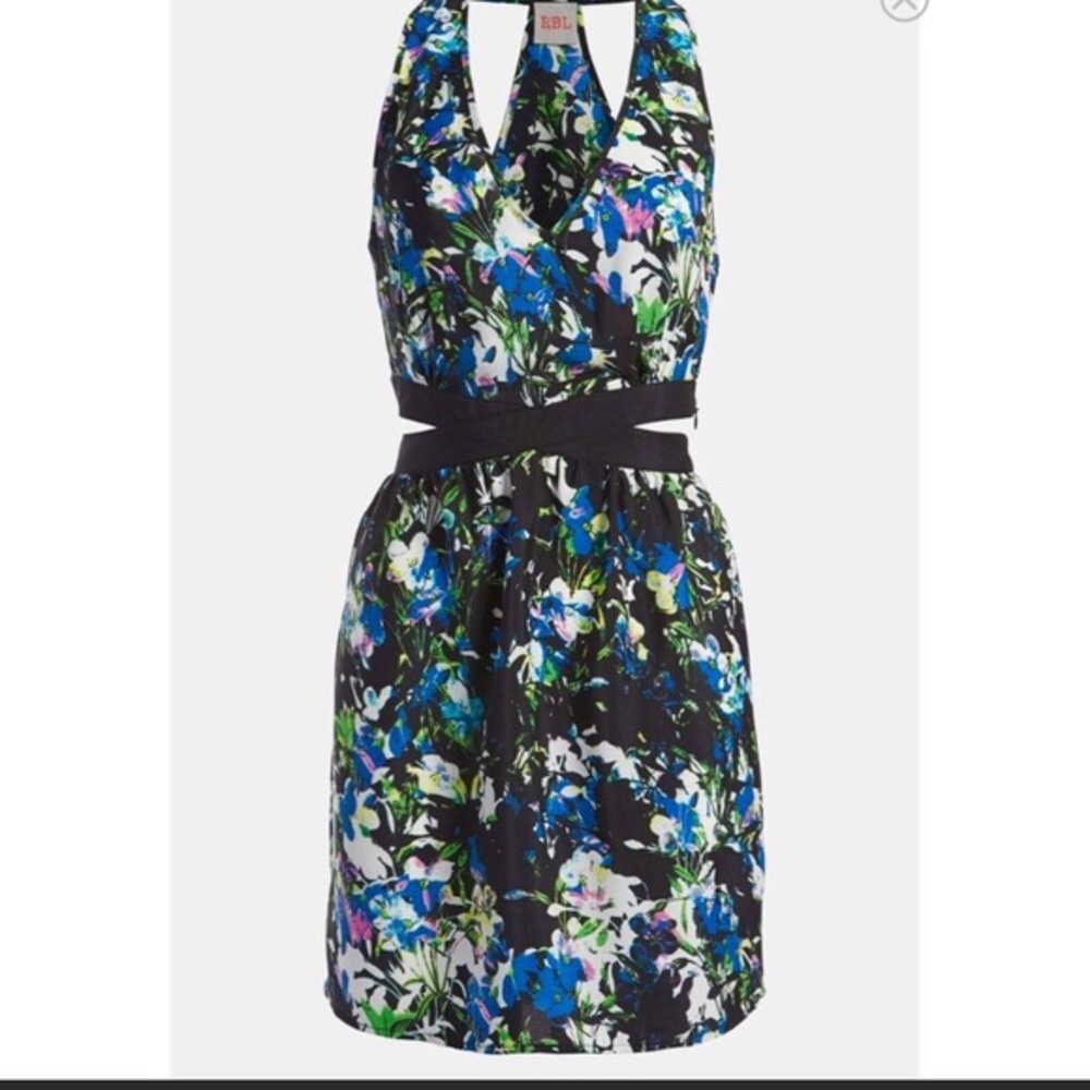 RBL Floral Print Dress with Cutout Sides/Back